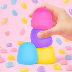KC認證 果凍捏捏樂 壓力球 軟軟 粉紅 藍 黃 紫 隨機出貨, 1個, 155g, 4色混合