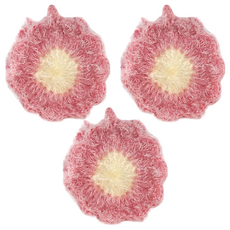 MasterClean 韓風手編洗碗巾 千層花造型, 小花粉色, 3個, 1包