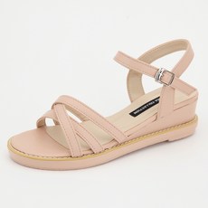 Dangolunni 女款繫帶坡跟涼鞋, 粉色的, 250