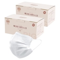 고르고 바른 마스크 성인용 특대형, 50매입, 2개, 화이트