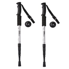 TingAll 健行用超輕量拐杖 登山杖 2支, 銀色