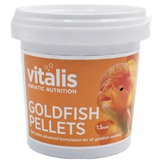 vitalis AQUATIC NUTRITION 金魚顆粒飼料, 1.5mm 高級柔軟顆粒, 適用於各種金魚魚種, 70g, 1瓶