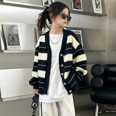 女童雙線V領秋冬針織開襟衫