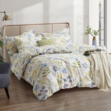 【床寢時光】台灣製 頂級絲柔棉雙人床包枕套組-小清新花語-s6916m-hp0