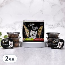 시저 생후 1년 이상 강아지 심플리 버라이어티 습식사료, 닭+소, 296g, 2세트