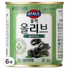 RICHIS 東西切片黑橄欖, 200g, 6個