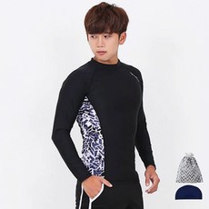 아쿠아티카 남성 래쉬가드 상의 AQAMAE + 수영모자 + 수영가방 세트