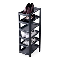 LIVING HAPPY Roomt 纖薄鞋子整理架 6層, 黑色, 1個