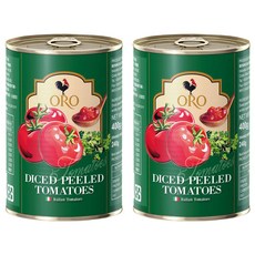 ORO 去皮切丁番茄, 100%義大利番茄製作, 茄紅素含量是台灣番茄的3倍, 400g, 2罐