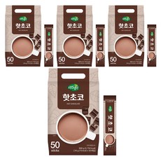 자연생각 핫초코 스틱, 4개, 50개입, 18g