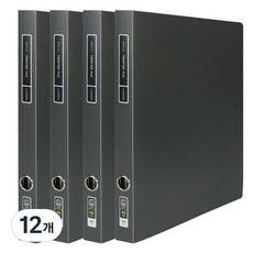 炫風 D型環 Frontier 活頁夾 文件夾 高級 不透明 2cm 3孔 A4, 12個, 黑色