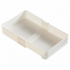 PP可伸縮抽屜收納盒 大, 1個, 白色