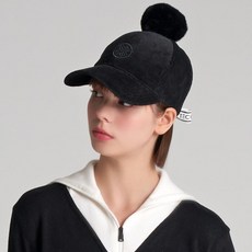 TECH SKIN 女性人造毛皮蝴蝶結燈芯絨高爾夫球帽, 黑色, 1個