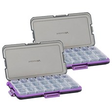 日式大容量獨立分裝式 21格分格 21.2 x 11.5cm 紫色, 2個