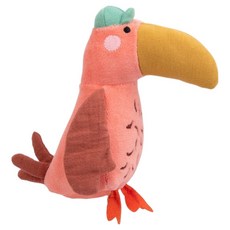 法國MoulinRoty 袖珍動物系列, 戴棒球帽的巨嘴鴨 橘色, 1個