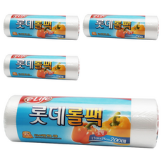 롯데이라이프 롯데위생롤팩 소 17cm x 25cm, 소(S), 200개입, 4개