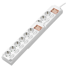 POINT 內建16A獨立開關，6孔多頭固定孔, 3m, 單色, 2個