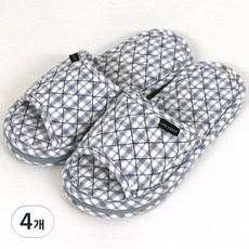 라이프란스 3중쿠션 층간소음 면 슬리퍼, 블루, 4개