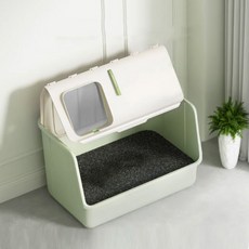 딩동펫 프론트 해치 특대형 고양이 화장실, 민트, 1개