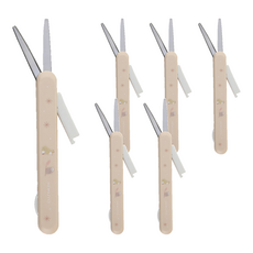 KOKUYO 國譽 mofumofu攜帶型剪刀，不鏽鋼刀部, 淺褐, 6支