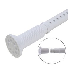 SUNDECO 30mm強力雙彈簧壓縮式窗簾桿, 白色