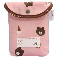 Chouchou Room 嬰幼兒託兒所幼稚園防水藥袋, 熊 粉紅色