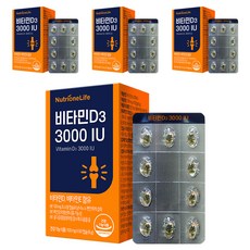 Nutrione 維他命D3 3000 IU, 60錠, 4個