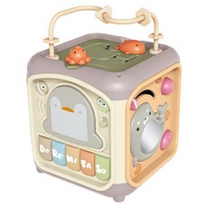 PLAYFUL TOYS 頑玩具 企鵝多功能拍拍鼓, 1個, 粉色/灰色