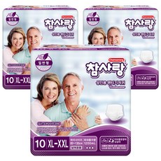 참사랑 남녀공용 성인 팬티기저귀 일반형, 특대형, 10매입, 3개