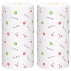 Liveworks 可水洗廚房紙巾 水果圖案 25 x 25 cm, 2個, 50張