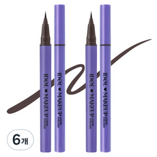 偶像化妝液態眼線筆 0.8ml, 02深棕色, 6個
