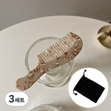 주앙오브제 시그마 빗 + 플란넬 백, 12 오트밀 컬러, 3세트