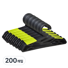 유아용 논슬립 옷걸이, 블랙 + 그린, 200개입