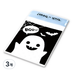 이홈베이킹 할로윈 유령 opp접착봉투 약 95장 100 x 110 mm, 혼합 색상, 3개