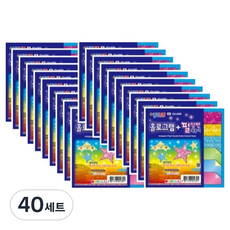종이나라 홀로그램 3종 x 4p + 펄 양면 색종이 3종 x 4p 세트, 9색, 40세트