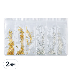 MEIBROWN 單顆式纖薄美甲飾品 金色6款 M02174, 混合顏色, 2套