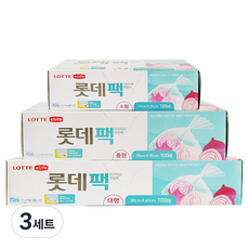 롯데이라이프 위생팩 소 100p + 중 100p + 대 100p 세트, 3세트