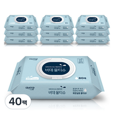 Atio 免治馬桶濕紙巾 掀蓋式, 60張, 40個, 60g