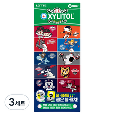 롯데자일리톨 KBO 코팅껌 16g x 3p + 굿즈 랜덤발송 + 씰 랜덤발송 세트, 3세트