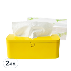 Morning Dew 廚房毛巾 100p + 毛巾盒 黃色, 100張, 2組