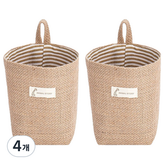 Market Pio 家居雜貨 亞麻圓筒形收納掛袋, 款式5, 4個