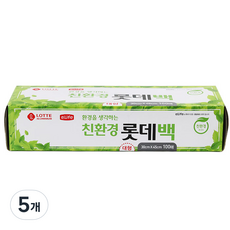 롯데이라이프 친환경 위생백 대형 30 x 45cm 100p, 5개, 100개입