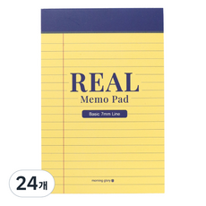 모닝글로리 2300 리얼 메모 패드, 옐로우, 70매, 24개
