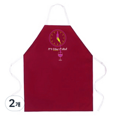 애티튜드에이프런즈 잇츠 와인 오클락 에이프런, 혼합 색상, 2개