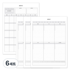 데얼스 A4 1년 스케줄러 20p x 4개입, 혼합 색상, 6세트