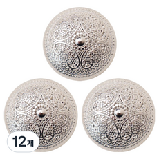 동대문단추왕 고급 금장 에스닉 단추 15mm, 은반광, 12개