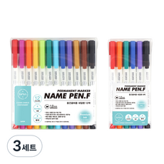 liflin 高級中字簽字筆12色 + 簽字筆6色套組, 混合顏色, 3套