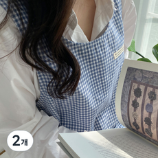 HANSGALLERY 格紋圍裙 均碼, 2個, 藍色