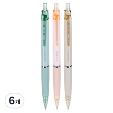 델리 파스텔컬러 샤프펜슬 학생용 샤프 세트, 6개, 0.5mm