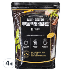데일드 텃밭 분갈이 무농약 배양토, 4개, 2.5L 4개, 2.5L